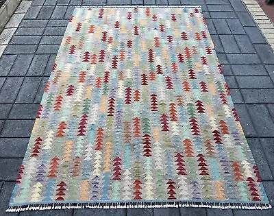 Handmade Afghan Wool Kilim Rug Size: 290 X 200 Cm Tribal Wool Kelim Area Rug • $552.50
