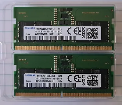 16GB (2 X 8GB Pair) Samsung DDR5 4800mhz SODIMM RAM - M425R1GB4BB0-CQKOL As New • $50