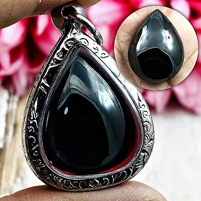 Leklai Naga Eye Tear Stone Magic Lucky Wealth Protection Black Thai Amulet 17032 • $47.49