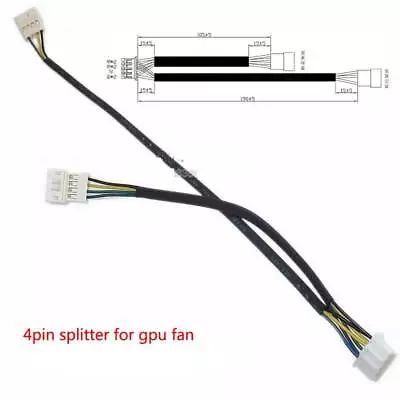 X2 Video Card  VGA GPU Fan 4Pin Splitter Power Cable  Wire 323-002 • $5.99