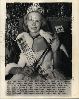 1953 Press Photo Evelyn Margaret Ay Crowned Miss America Of 1954-Atlantic City • $29.88