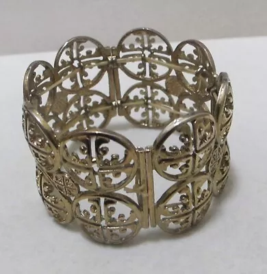 Gold Tone Openwork MALTESE CROSS Motif Stretch Bracelet For 6” Wrist • $7.98