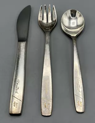 United Airlines Silverware Cutlery 3 Piece Set International Silver Co Vintage • $14.95