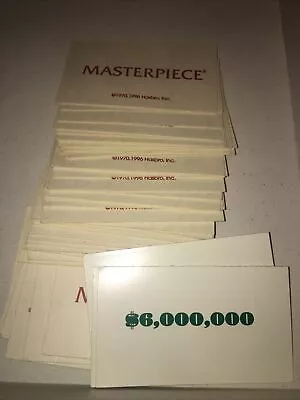 1996 Masterpiece Board Game Replacement Parts - 42 Value Cards + Extras 47 Total • $9.99