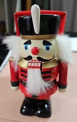 Hand Painted Red Gold Green Black Soldier Nutcracker Arms Move 6 Inches Xxh • $7