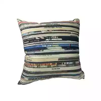 Classic Rock Vinyl Records Throw Pillow Square 18 X 18 • $24.95