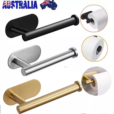 Stainless Steel Toilet Roll Paper Holder Strong Self Adhesive Stick Wall Mount • $11.09