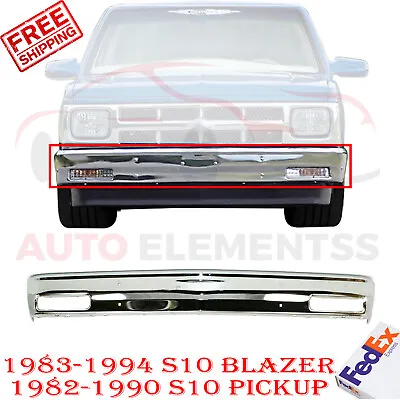 Front Bumper Chrome Steel For 1983-1990 Chevrolet S10 Blazer / GMC S15 • $196.12