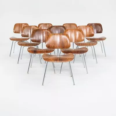 1960s Set Of Ten Herman Miller Eames DCM Dining Chairs In Chrome And Rosewood • $25000