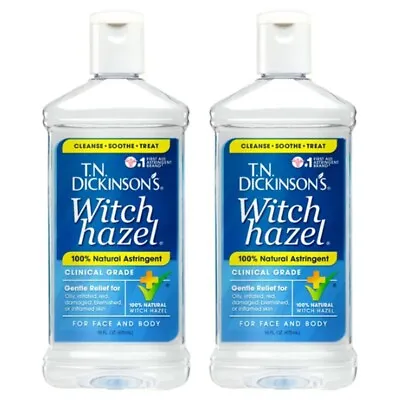 (2 Pack)TN Dickinsons Witch Hazel Astringent For Face And Body 100% Natural 16oz • $14.95