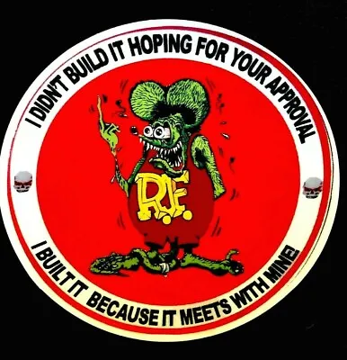 Rat Fink Sticker “pure Satisfaction So F....off” 3 3/4 Wide 3 1/2 Tall & Glossy! • $2.90