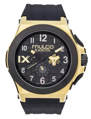 Mulco Swiss Quartz Chronograph Black Silicone Band Men's Watch MW5-4379-022 • $236.06