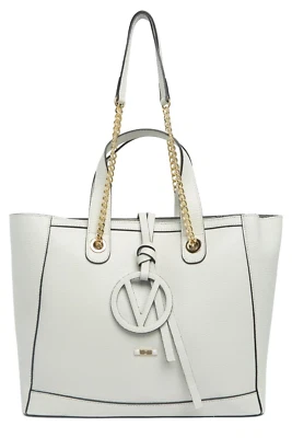 $449.99 • Buy Valentino Mario Valentino Sophie Medallion Leather Tote Shoulder Bag Ice White