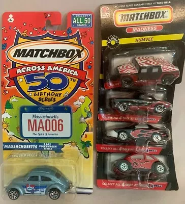 Lot Matchbox 4 Madness 1 Across America Beetle NIP • $15