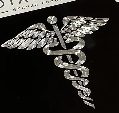 Medical Caduceus Car Tag Engraved Diamond Etched License Plate Nurse Doctor Gift • $19.89