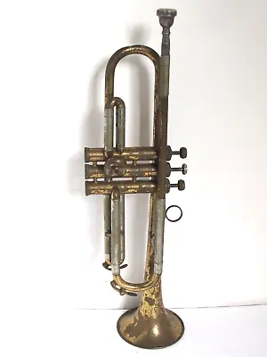 Antique Brass Trumpet Made In Italy With A Vincent Bach Corp. 7C  Mouth Piece • $300