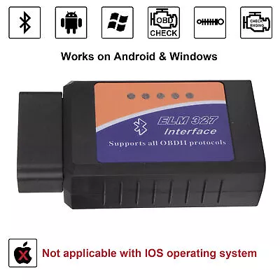 OBD2 ELM327 EOBD Bluetooth Diagnostic Car Engine Scanner Tool Fault Code Reader • £5.49
