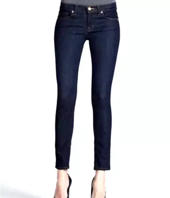 J BRAND Skinny Leg Mid Rise Dark Stretch In Pure Wash Jeans Sz 28 • $40