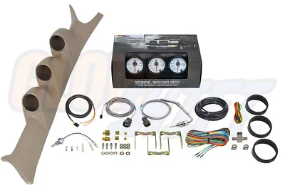 GlowShift Boost EGT Trans Temp Gauges + Tan Pod For 99-07 Ford F350 Powerstroke • $289.99