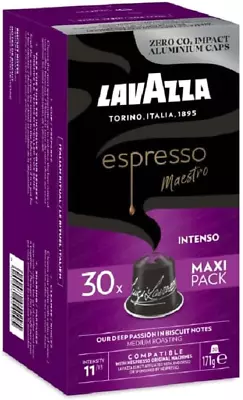 Lavazza Espresso Maestro Intenso 30 Aluminium Capsules Compatible With Nesp... • $23.25