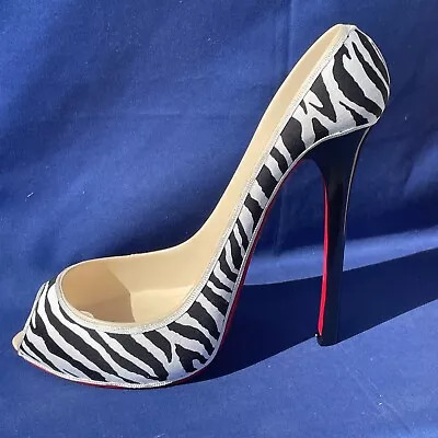 Rare WILD EYE Zebra Stiletto High Heel Wine Marilyn Monroe Shoe Holder ❤️blt17m1 • $50