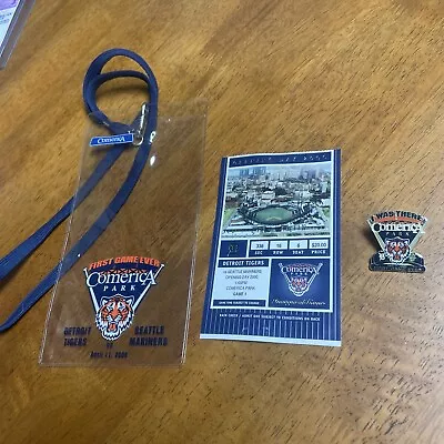 2000 Detroit Tigers Seattle Mariners Opening Day Ticket Stub Lanyard & Pin • $24.99