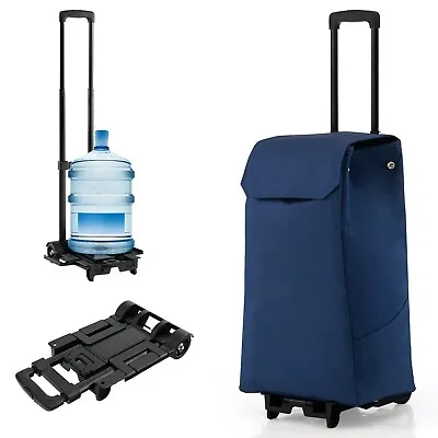 £32.99 • Buy 38L Folding Utility Cart Portable Shopping Cart Trolley W/ Removable Storage Bag