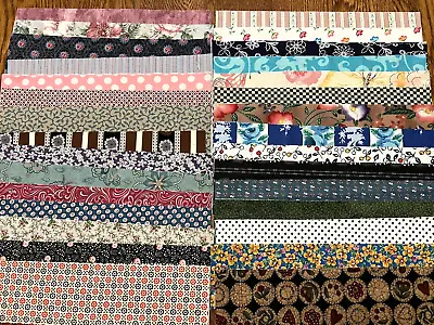 Vintage 60 Cotton 2.5 X 10 Inch Strips Assorted Quilt Fabric Crumb Scrap Lot • $6.49