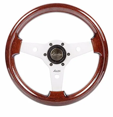 Luisi Italy Vintage Steering Wheel Imola Mahogany Wood Silver Spokes 310mm 33101 • $189.95