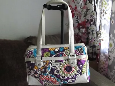 Vera Bradley Caroline Plum Crazy Tote Satchel (Leather Trim) • $45