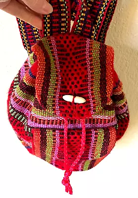Pinzon Mini Backpack Multicolor Aztec Striped Woven Turnlock Boho Crochet • $9.59