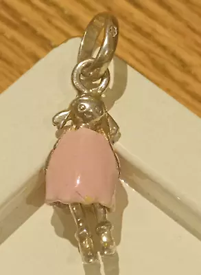 Fully Hallmarked Links Of London 925 Silver & Pink Enamel Articulated Doll Charm • £14.99