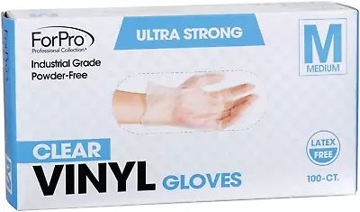 ForPro Disposable Vinyl Gloves Clear Industrial Grade Powder-Free Latex-Free • $9.87