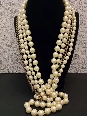 J Crew 4 Strand Faux Pearl Necklace • $9