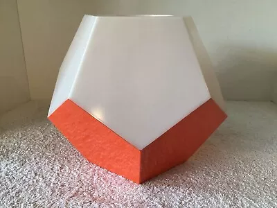 Vtg Eames Era Geometric Octagon 8.25” X 10” White Orange Plastic Table Lamp Work • $149