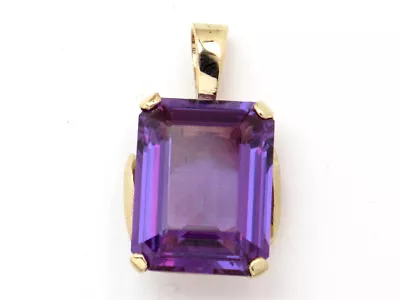 14k Yellow Gold Emerald Cut Synthetic Mystic Topaz Pendant • $299