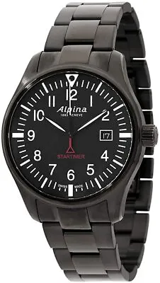 Alpina Startimer Pilot Men's Quartz Black Bracelet Watch 42MM AL-240B4FBS6B • $263.99