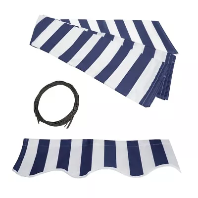 ALEKO Fabric Replacement For 6.5x5 Ft Retractable Awning Blue And White Color • $23