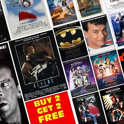 Movie Posters 80s Classic Retro Vintage Prints Films Wall Art Pictures Poster • £9.99