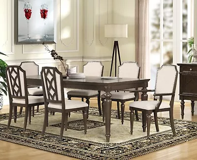 Classic 7pc Formal Traditional Dining Set Table Arm Chairs 4 Side Chairs Luxury • $1715