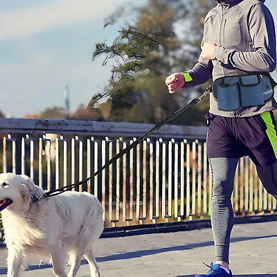 £17.92 • Buy Dog Running Leads With Wide Back Support Waist Bag Adjustable Dog Walking Belt