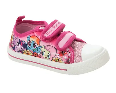 Girls Official My Little Pony Pink Glitter Canvas Pumps Shoes Trainers Uk Size 6 • £12.95