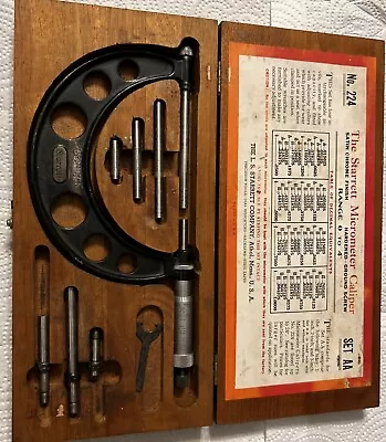 Vintage Starrett Micrometer Caliper No. 224 Set AA Range 0 To 4  Used Untested • $79.99