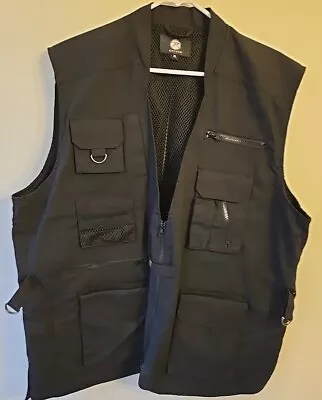 Rothco Outback Vest Sz XL Stonewashed Black Fishing Utility Vented Men's Pockets • $37.99