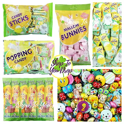 EASTER CHOCOLATE & SWEETS Popping Candy Sticks Coin Bunny Mini Eggs Assortment • £4.50