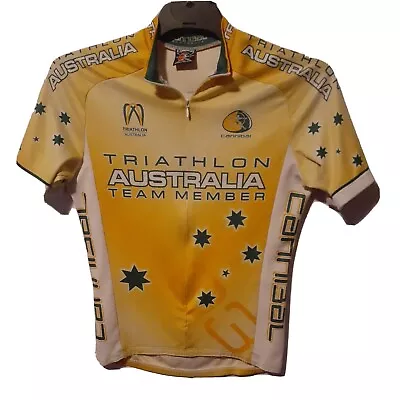 Australia Triathlon Vintage Cannibal Jersey Size S Cycling Aussie 03 Green Gold • $20