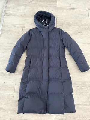 $89.99 • Buy UNIQLO Navy Blue Puffer Jacket Womens Size M Medium Feather Down Hooded