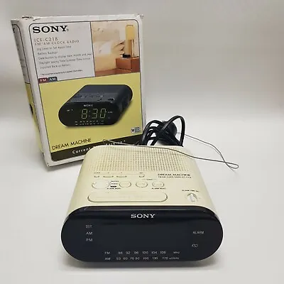 $29.90 • Buy Vintage Sony Dream Machine FM/AM Alarm Clock Radio ICF-C218 (read Description)