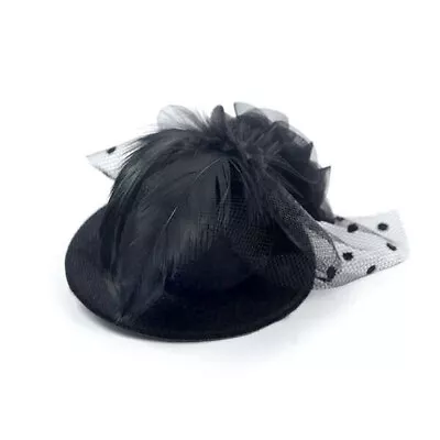 Paulette Black Mini Top Fascinator Hat - Black • $7.81