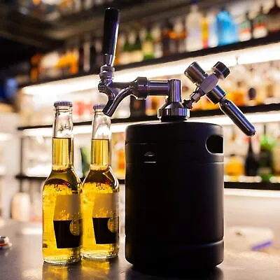 2L Mini Beer Keg With Tap Faucet Liquor Beer Dispenser Bar Tool • $88.99